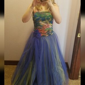 David's Bridal multicolor prom/bridesmaids dress
